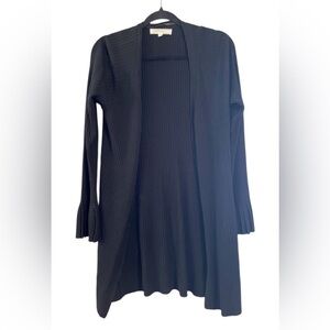 Pointelle Size Large Black Cardigan